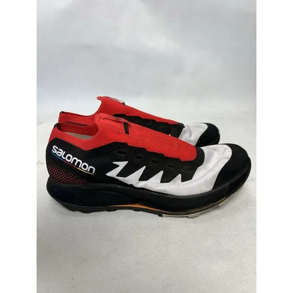 Salomon Pulsar Trail Pro Mens US 12 White Black Red Speed Lace Mesh Run Outdoors