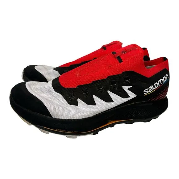 Salomon Pulsar Trail Pro Mens US 12 White Black Red Speed Lace Mesh Run Outdoors