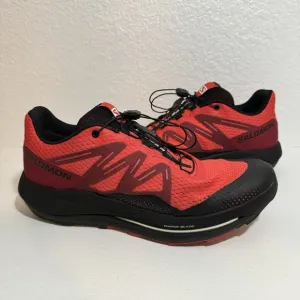 Salomon Pulsar Trail Shoes Men's US 11 Red Black Hiking Athletic Running Sensei