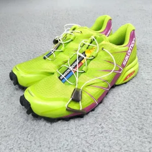 Salomon SpeedCross Pro Shoes Womens Bright Green Purple SensFit EndoFit Hiking