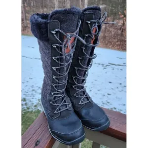 Salomon Womens Winter Boots Size 5 Gray Black Climashield Lined Outdoor 643001