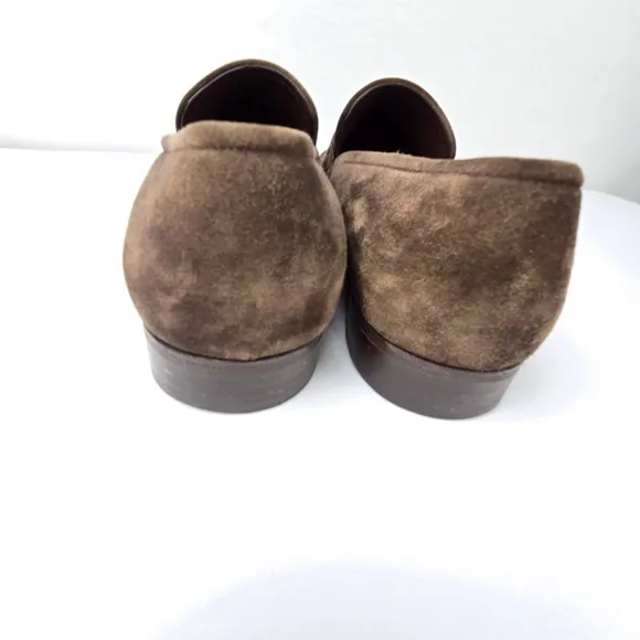 Salvatore Ferragamo-  Mens Size 11 EE Suede Leather Loafer Slip-On Shoes- Brown