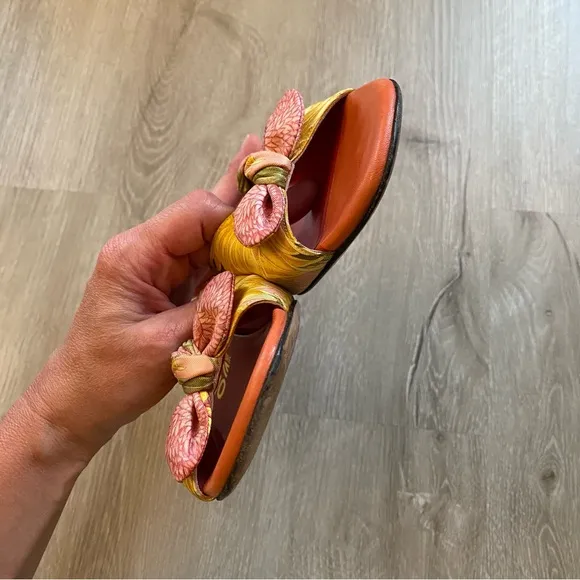 Salvatore Ferragamo Vintage Floral Kitten Heel Sandals Women’s 7.5-8