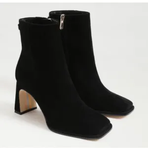 Sam Edelman Irie Square Toe Suede Elegant Black Women's Ankle Boot Sz 10
