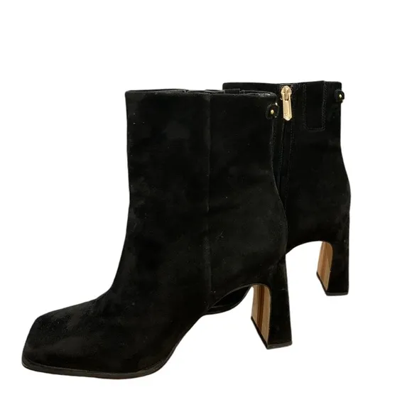 Sam Edelman Irie Square Toe Suede Elegant Black Women's Ankle Boot Sz 10
