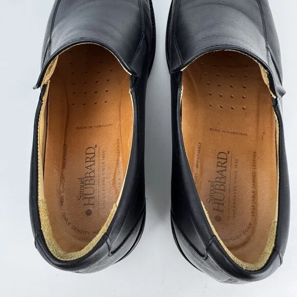 Samuel Hubbard Mens Shoes 11.5 On-Time Traveler Slip-On Black Leather M2192