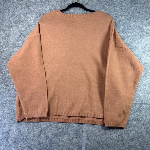 Saturday Sunday by Anthropologie Tan Cream Striped Relaxed Fit Sweater Size 2X