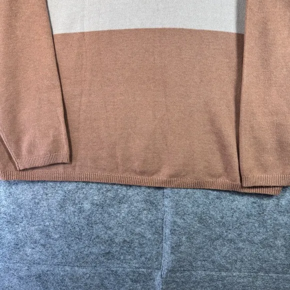 Saturday Sunday by Anthropologie Tan Cream Striped Relaxed Fit Sweater Size 2X