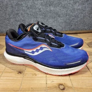 Saucony Men's TRIUMPH 19 Size 12.5 S20678-16 Sapphre/Vizi Red Running Shoes Mesh