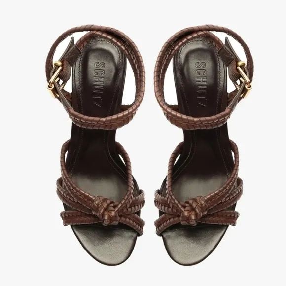 Schutz Kareena Woven Block Heel Sandals. Size 8.5