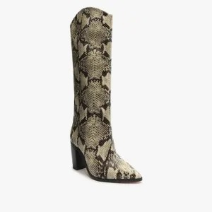 Schutz Maryana Snakeskin Pattern Knee-High Boots casual classic outdoor style