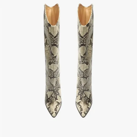 Schutz Maryana Snakeskin Pattern Knee-High Boots casual classic outdoor style