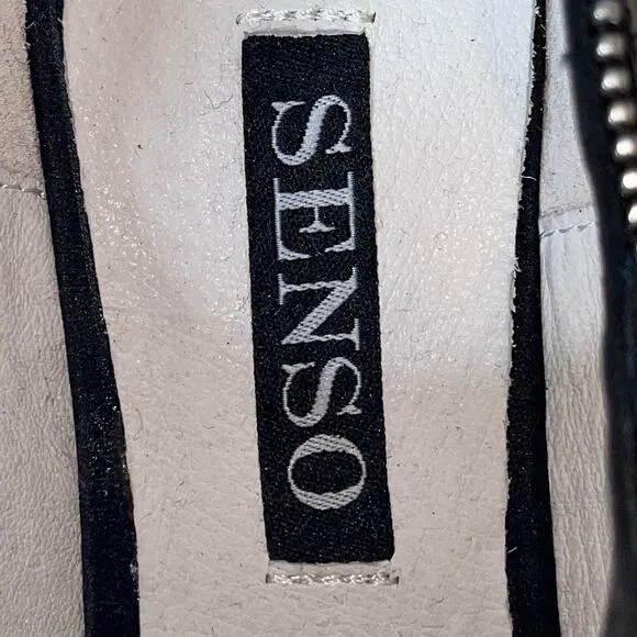 Senso Bailey VII Ebony Silver Zipper Accent Black Ankle Boots Size 37 BNWT