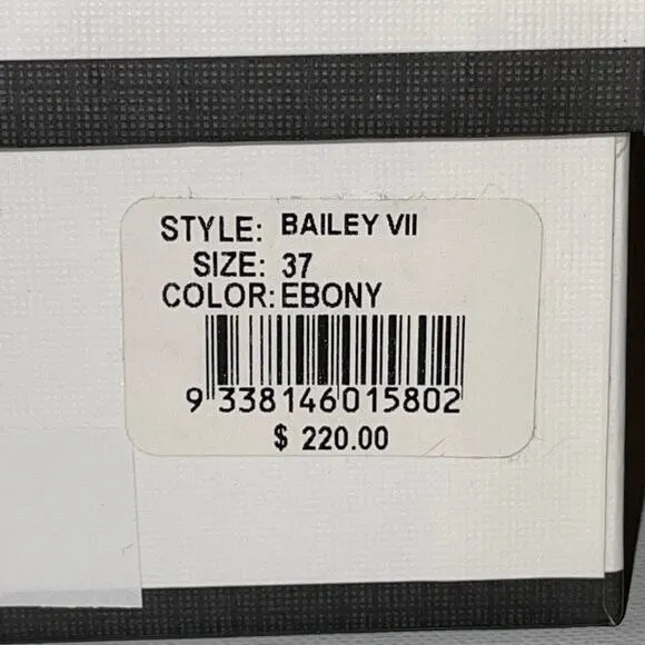 Senso Bailey VII Ebony Silver Zipper Accent Black Ankle Boots Size 37 BNWT