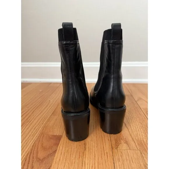 Seychelles Womens Size 8 Black Leather Chelsea Ankle Fashion Boots Far Fetched
