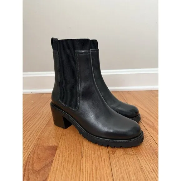 Seychelles Womens Size 8 Black Leather Chelsea Ankle Fashion Boots Far Fetched