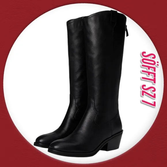 Söfft Women's Knee-high Leather Western Waterproof Riding fashion knee h…