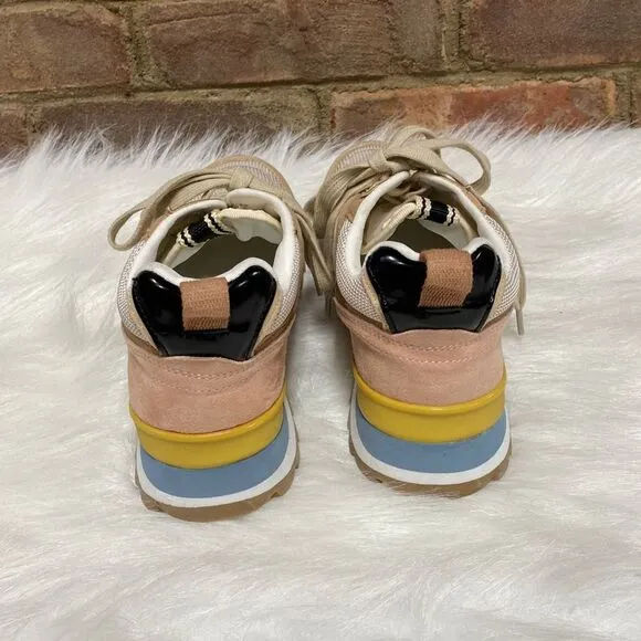 ShuShop Patricia Peach Multi Suede Sneaker Size 6.5