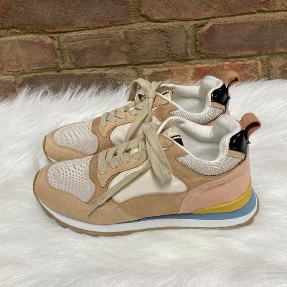 ShuShop Patricia Peach Multi Suede Sneaker Size 6.5