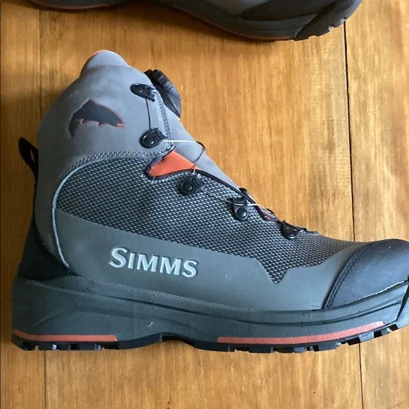 Simms Gray and Black Outdoor Boots