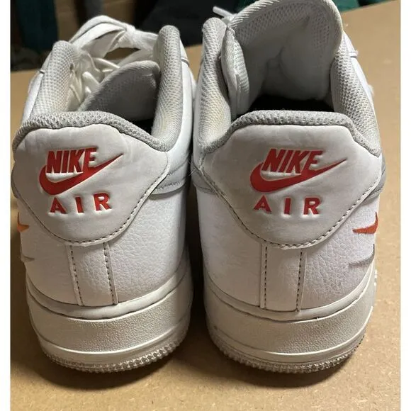 Size 10.5 -‎ Nike Air Force 1 '07 Double Swoosh - White Picante