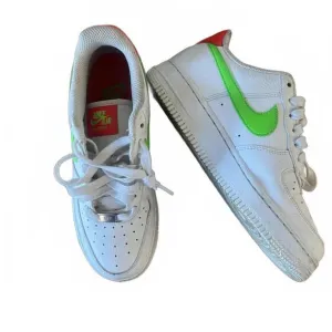 Size 7 - Women' -Nike - Air Force 1 Sneakers - White with Neon Accents