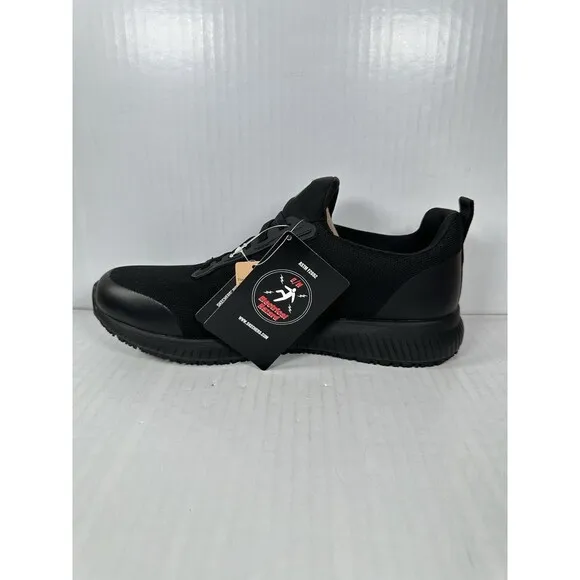 Size 9.5 Skechers Women's Work Squad SR Black Shoes Slip Resistant 77222 NEW