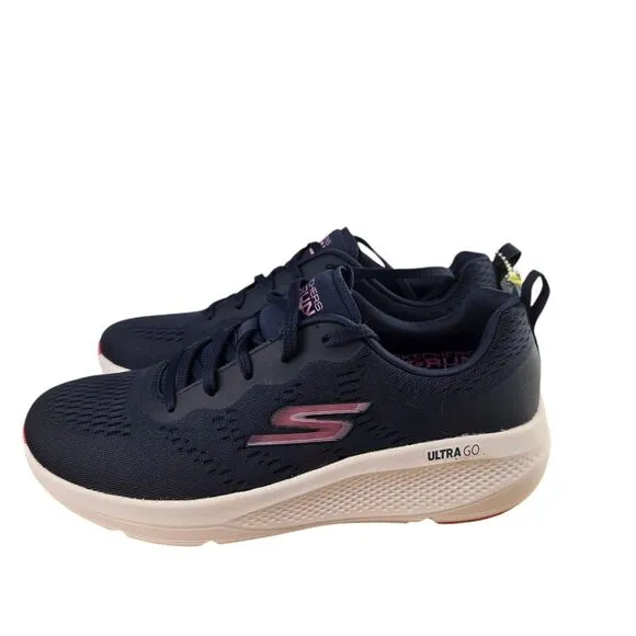 Skechers 128319 Go‎ Run Elevate Womens 9 Navy Blue Lace Up Low Top Sporty Shoes