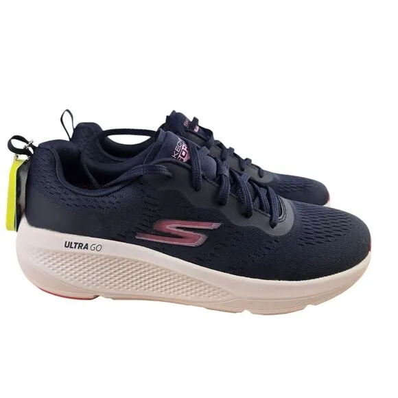 Skechers 128319 Go‎ Run Elevate Womens 9 Navy Blue Lace Up Low Top Sporty Shoes