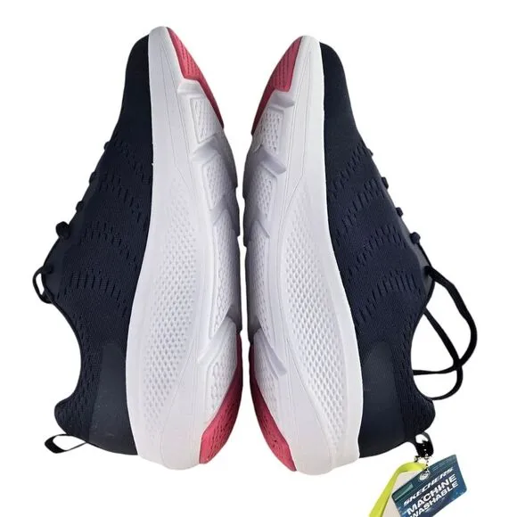 Skechers 128319 Go‎ Run Elevate Womens 9 Navy Blue Lace Up Low Top Sporty Shoes