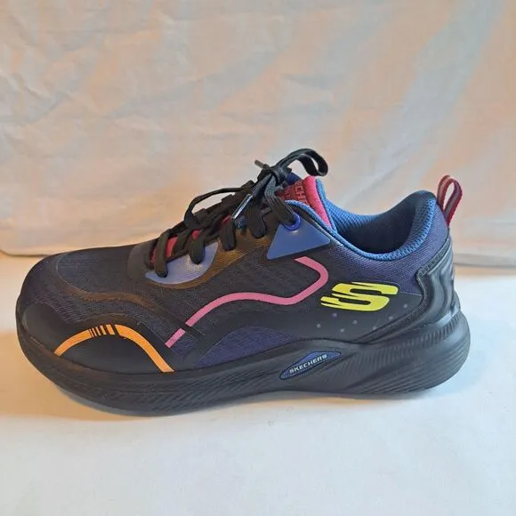 Skechers Carbix Comp Toe Work Shoes Sneakers Women's Size 7.5 Black Neon New