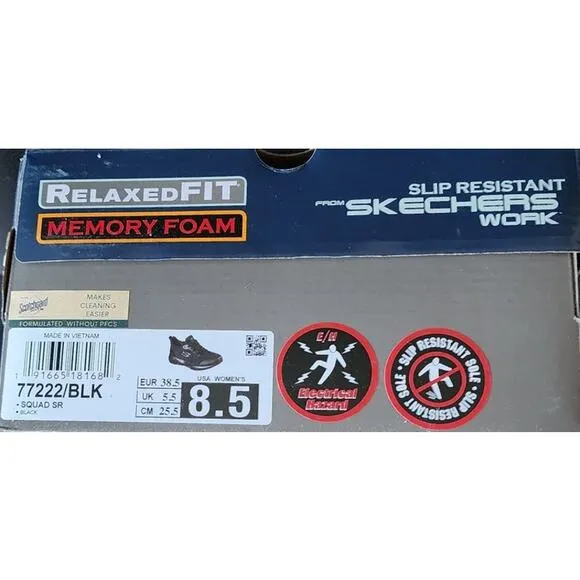 Skechers Hands Free Slip On Work Footwear Air Cooled Memory Foam Slip Resistant