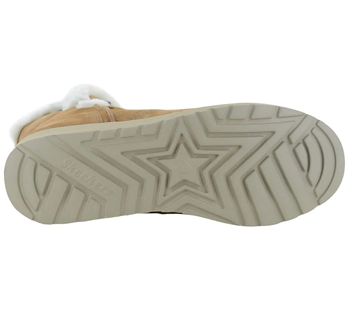Skechers Keepsakes Wedge - Cozy Peak - Damen Winter Stiefel Gefüttert Boots Leder Braun 49811-TAN