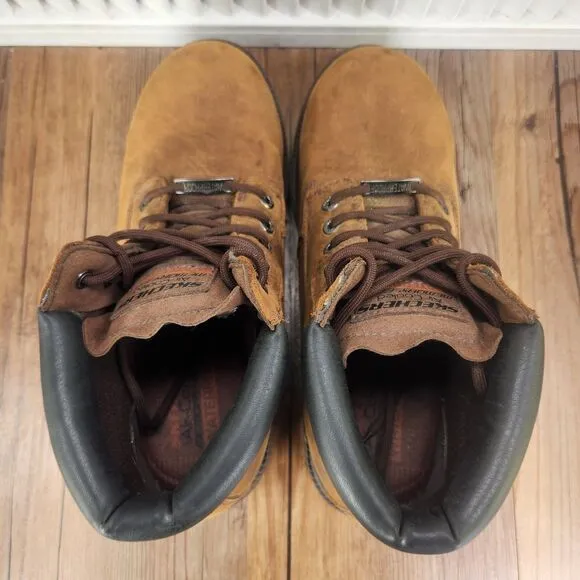 Skechers Sergeants Verdict 4442 Mens Size 10 Brown Leather Steel Toe Work Boots