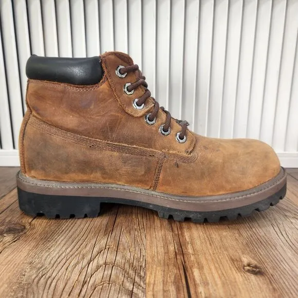 Skechers Sergeants Verdict 4442 Mens Size 10 Brown Leather Steel Toe Work Boots