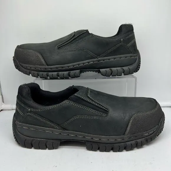 Skechers Shoes Mens 9.5 Work Hartan 77066 Relaxed Fit Slip On Steel Toe Lug Sole