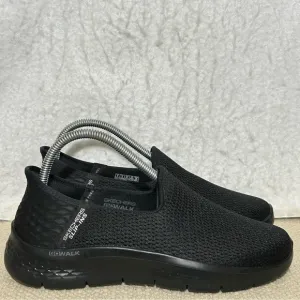 Skechers Womens Black Hands Free Slip Ins Casual Knit Slip On Sneaker Shoes SZ 7