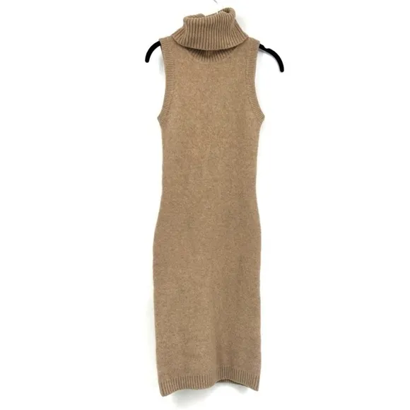 Sleeveless Tan Knit Dress
