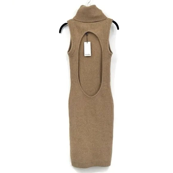 Sleeveless Tan Knit Dress