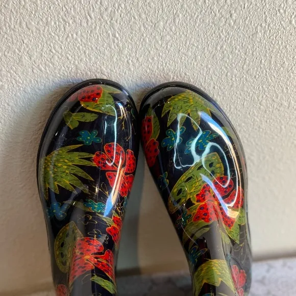Sloggers~Fashion Floral~Waterproof~Rain &amp; Garden Boots w/Traction Control~Size 9