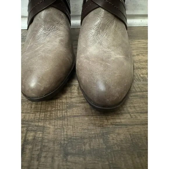 Sofft Size 10M Arminda Bootie Strappy Ankle‎ Block Heel Comfort Shoe Brown