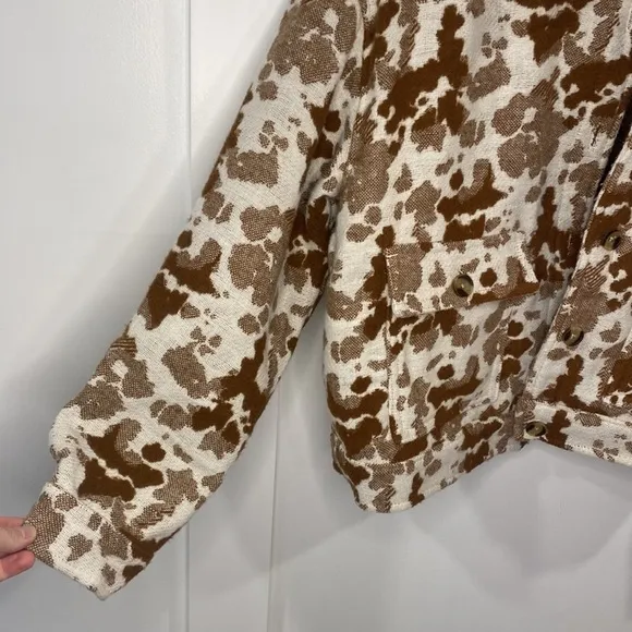 SONOMA cow print cropped shacket