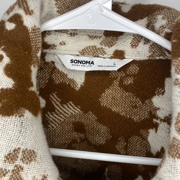 SONOMA cow print cropped shacket