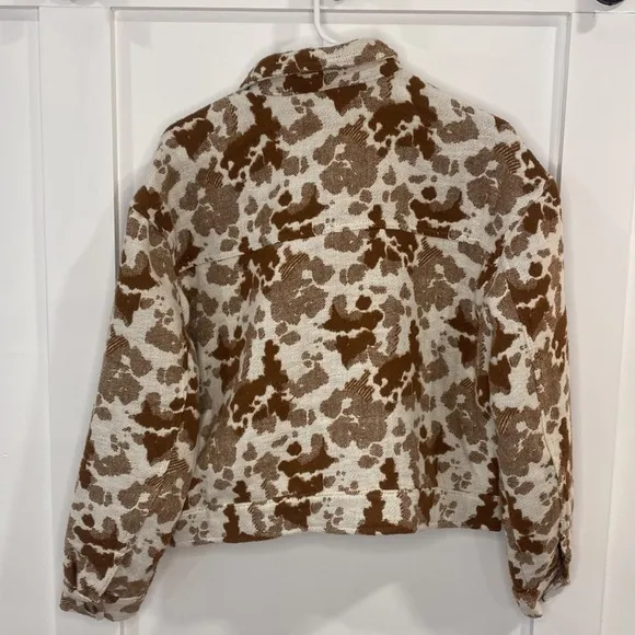 SONOMA cow print cropped shacket