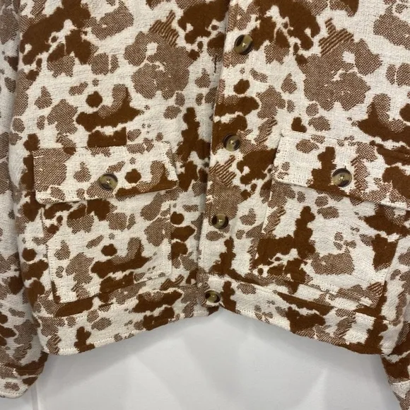 SONOMA cow print cropped shacket