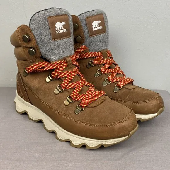 Sorel Boots women's 8.5 brown lace kinetic conquest waterproof NL3768-242
