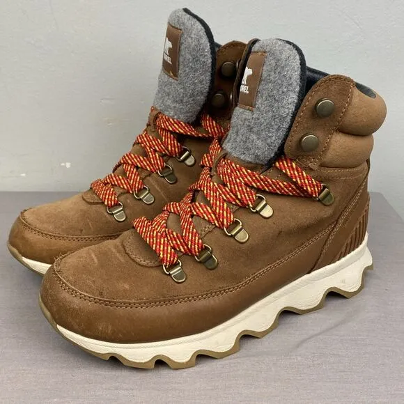 Sorel Boots women's 8.5 brown lace kinetic conquest waterproof NL3768-242