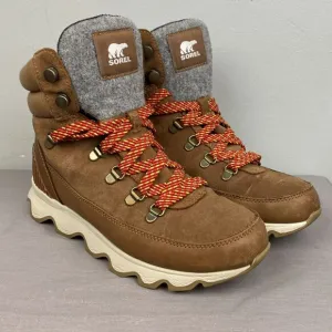 Sorel Boots women's 8.5 brown lace kinetic conquest waterproof NL3768-242