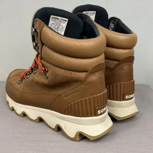 Sorel Boots women's 8.5 brown lace kinetic conquest waterproof NL3768-242