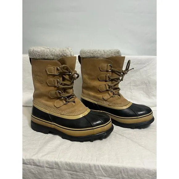 Sorel Caribou Boots Mens 8 Brown Insulated Waterproof Winter Boots